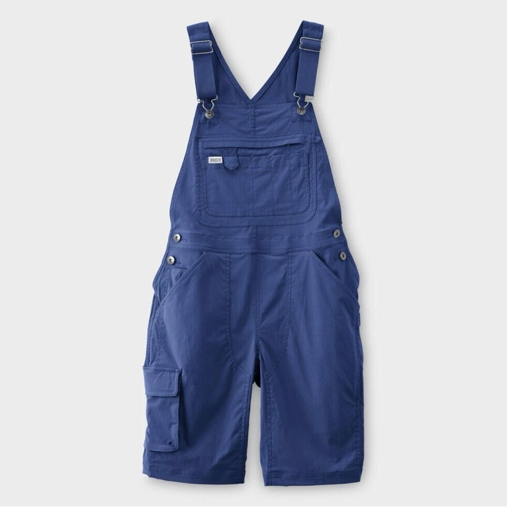 NWT Duluth Women's Heirloom Gardening Short Overalls Bright Indigo Size XL